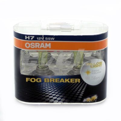Лампа "OSRAM" 12v H7 55W (PX26d) FOG BREAKER (всепогодная желтый свет +60%) (комплект 2 шт.) — основное фото